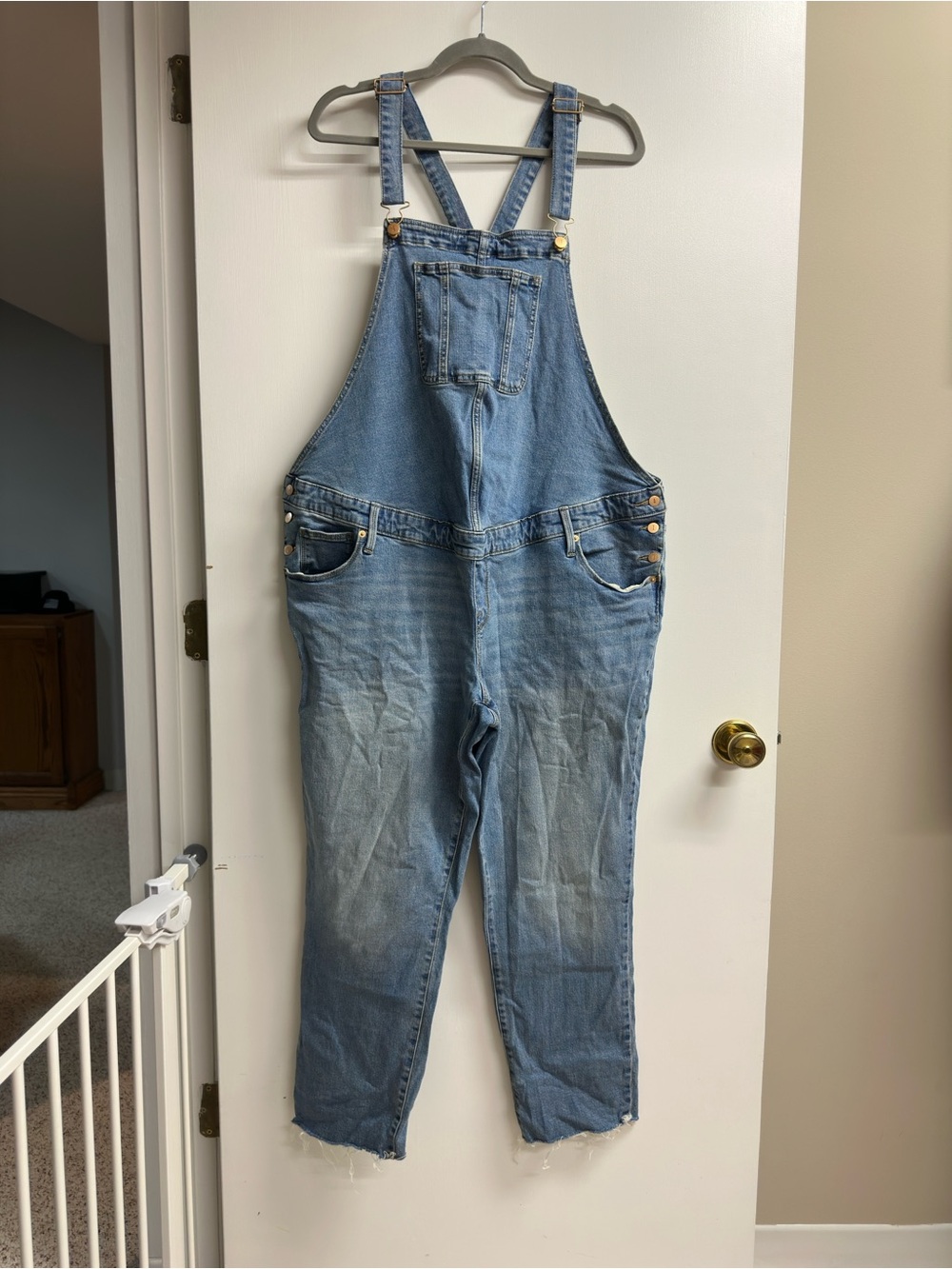 Isabel Maternity by Ingrid & Isabel Light Blue Denim Overalls